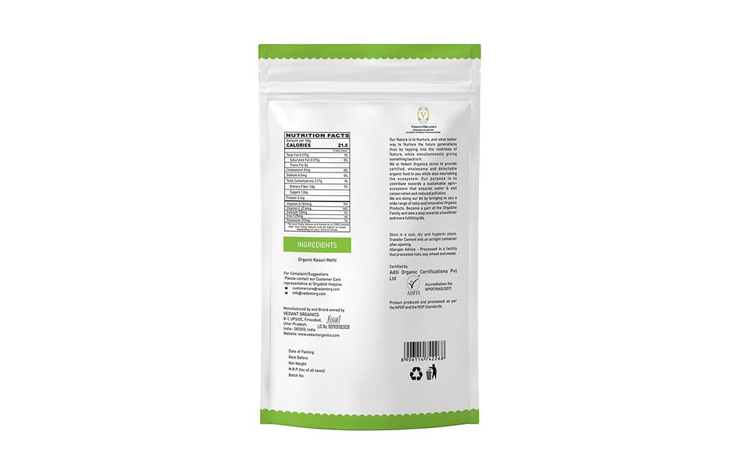 Orgabite Organic Kasuri Methi    Pack  50 grams